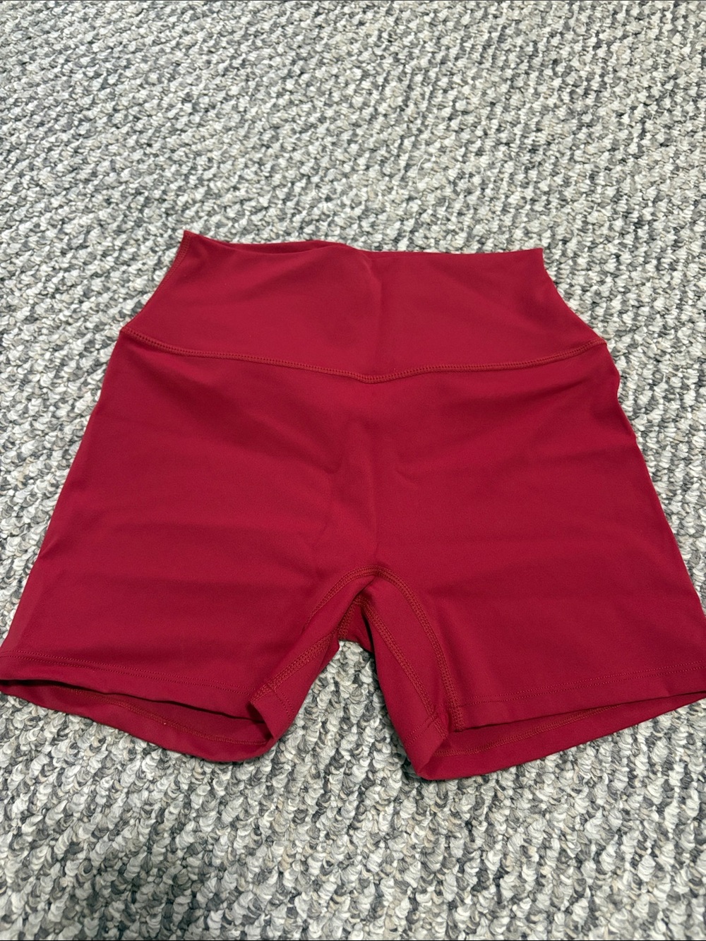 High-Waist Women's Athletic Shorts in Deep Red